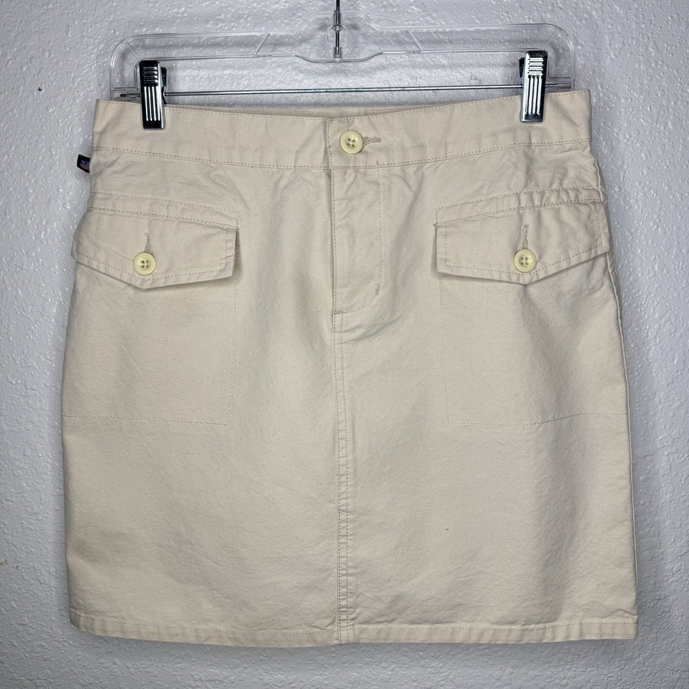 Polo Ralph Lauren Jeans Co Sz 2 Tan Khaki 100% Cotton Mini Skirt Y2K Preppy